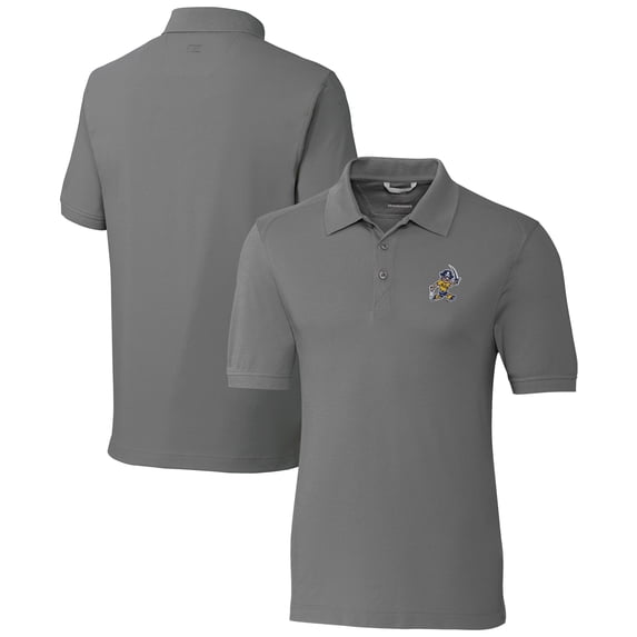 Men's Cutter & Buck Gray ETSU Buccaneers Advantage Tri-Blend DryTec Pique Polo