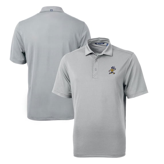 Men's Cutter & Buck Gray ETSU Buccaneers Big & Tall Virtue Eco Pique Recycled DryTec Polo