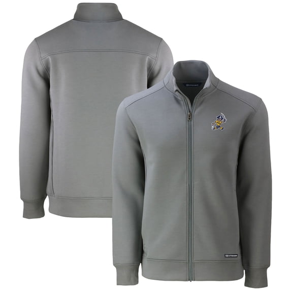 Men's Cutter & Buck Gray ETSU Buccaneers Roam Eco Recycled Full-Zip Jacket