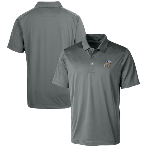 Men's Cutter & Buck Gray ETSU Buccaneers Vault Prospect Textured Stretch Polo