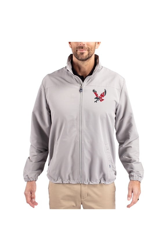 Men's Cutter & Buck Gray Eastern Washington Eagles Charter Eco Recycled Full-Zip Jacket