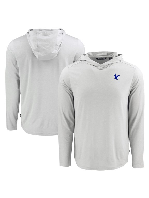 Men's Cutter & Buck Gray Embry-Riddle Eagles Coastline Epic Comfort Eco Recycled Long Sleeve Hoodie T-Shirt