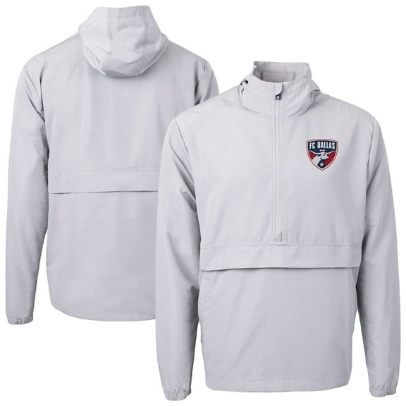 Men's-Cutter & Buck  Gray FC Dallas Charter Eco Recycled Full-Zip Anorak Jacket