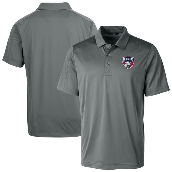 Men's-Cutter & Buck Gray FC Dallas Prospect Eco Textured Stretch Recycled Polo