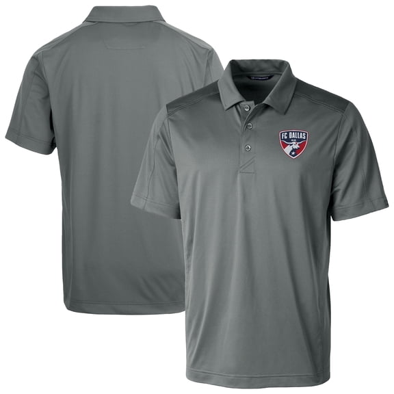 Men's-Cutter & Buck  Gray FC Dallas Prospect Eco Textured Stretch Recycled Polo