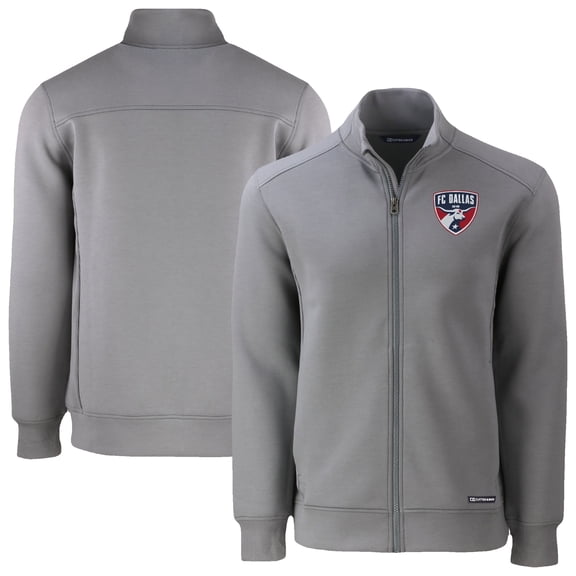 Men's Cutter & Buck Gray FC Dallas Roam Eco Recycled Full-Zip Jacket
