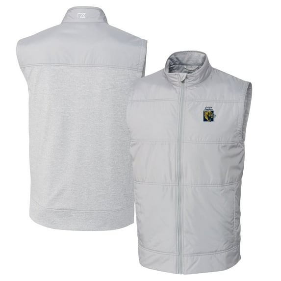Men's Cutter & Buck Gray FIU Panthers Vault Big & Tall Stealth Hybrid Windbreaker Full-Zip Vest