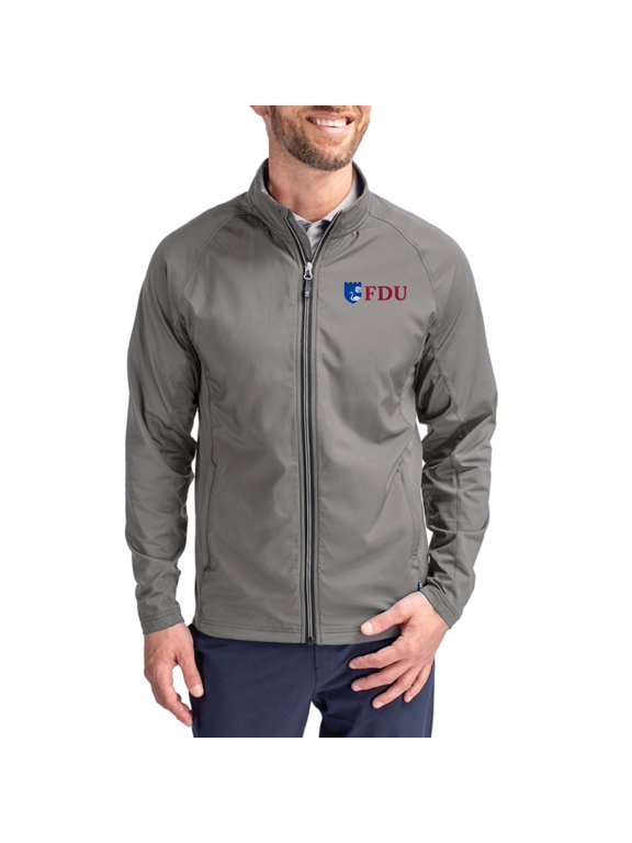 Men's Cutter & Buck Gray Fairleigh Dickinson Knights Adapt Eco Hybrid Recycled Full-Zip Jacket