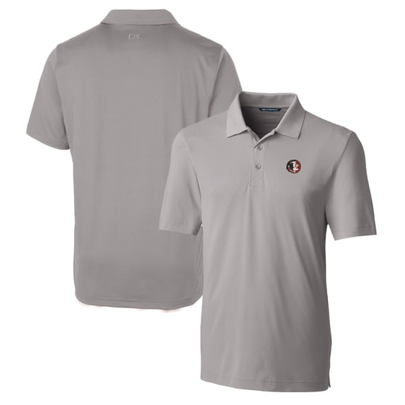 Men's Cutter & Buck Gray Florida State Seminoles Forge Stretch Polo