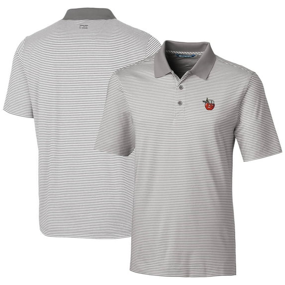 Men's Cutter & Buck Gray Fort Wayne TinCaps Forge Tonal Stripe Stretch Polo