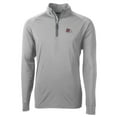 thumbnail image 1 of Men's Cutter & Buck Gray Fresno State Bulldogs Big & Tall Adapt Eco Knit Quarter-Zip Pullover Jacket, 1 of 1