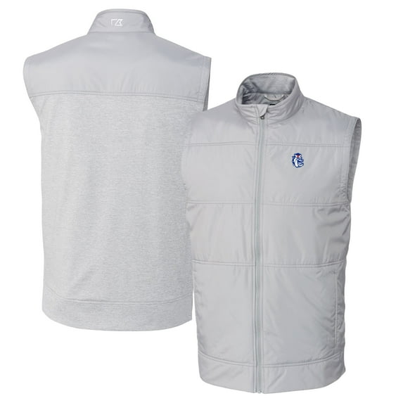 Men's Cutter & Buck Gray Fresno State Bulldogs Vault Big & Tall Stealth Hybrid Windbreaker Full-Zip Vest