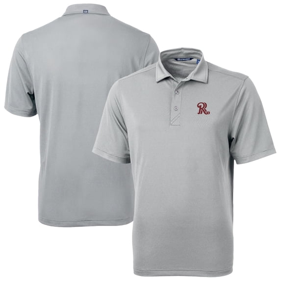 Men's Cutter & Buck Gray Frisco RoughRiders Virtue Eco Pique Recycled Polo