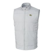 Men's Cutter & Buck Gray GA Tech Yellow Jackets Big & Tall Stealth DryTec Full-Zip Vest
