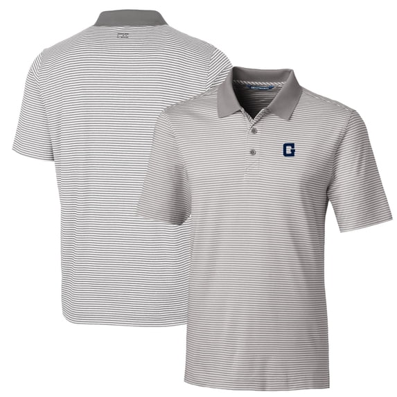 Men's Cutter & Buck Gray Georgetown Hoyas Big & Tall Forge Tonal Stripe Stretch Polo