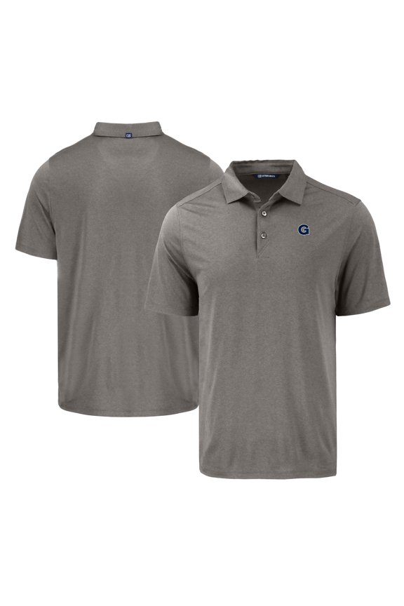 Men's Cutter & Buck Gray Georgetown Hoyas Coastline Epic Comfort Eco Recycled Polo
