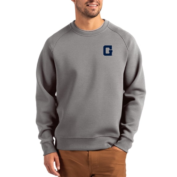 Men's Cutter & Buck Gray Georgetown Hoyas Roam Recycled Pullover