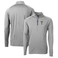 thumbnail image 1 of Men's Cutter & Buck Gray Georgia Tech Yellow Jackets Adapt Eco Knit Stretch Recycled Quarter-Zip Pullover Top, 1 of 3