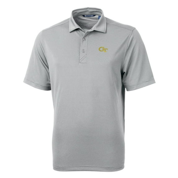Men's Cutter & Buck Gray Georgia Tech Yellow Jackets Big & Tall Virtue Eco Pique Recycled Polo