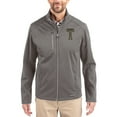 thumbnail image 1 of Men's Cutter & Buck Gray Georgia Tech Yellow Jackets Evoke Eco Softshell Recycled Full-Zip Jacket, 1 of 2