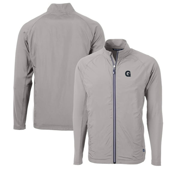 Men's Cutter & Buck Gray Gonzaga Bulldogs Adapt Eco Knit Hybrid Recycled Full-Zip Jacket