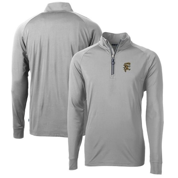 Men's Cutter & Buck Gray Grambling Tigers Adapt Eco Knit Stretch Recycled Big & Tall Quarter-Zip Pullover Top