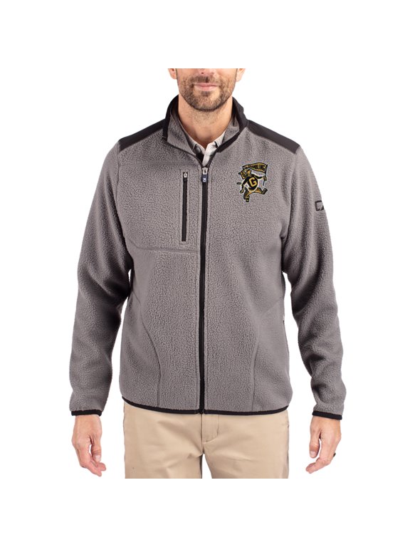 Men's Cutter & Buck Gray Grambling Tigers Cascade Eco Fleece Full-Zip Jacket