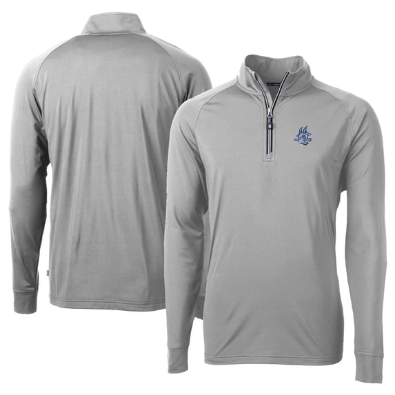Men's Cutter & Buck Gray Hartford Yard Goats Adapt Eco Knit Stretch Recycled Big & Tall Quarter-Zip Pullover Top