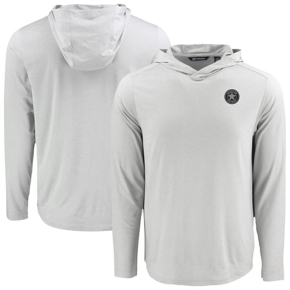 Men's Cutter & Buck Gray Houston Astros Coastline Epic Comfort Eco Recycled Long Sleeve Hoodie T-Shirt