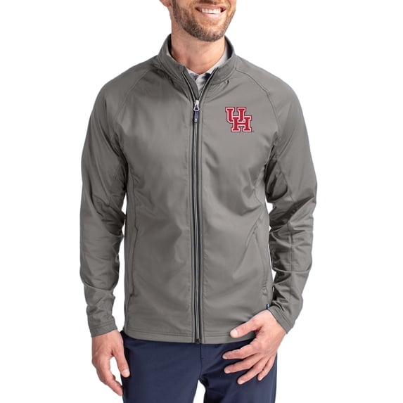 Men's Cutter & Buck Gray Houston Cougars Adapt Eco Hybrid Recycled Full-Zip Jacket