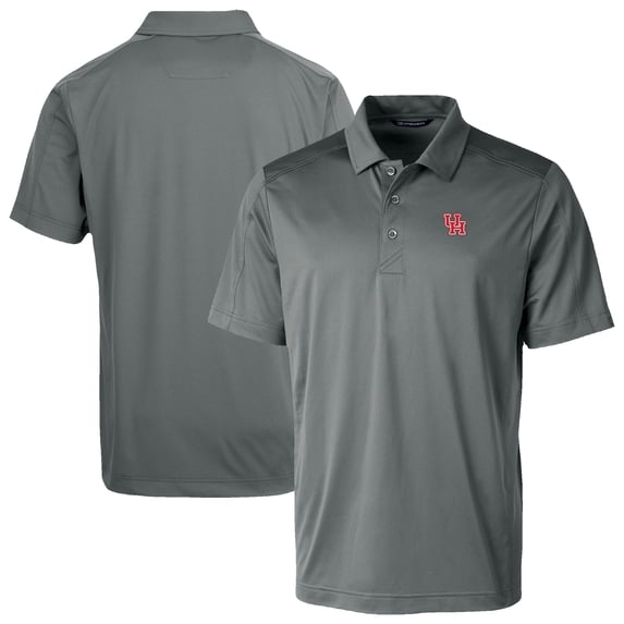 Men's Cutter & Buck Gray Houston Cougars Prospect Eco Textured Stretch Recycled Polo