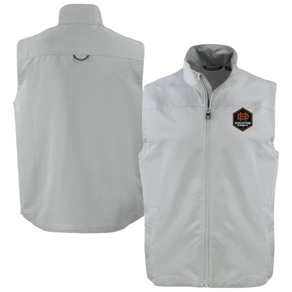 Men's Cutter & Buck Gray Houston Dynamo FC Big & Tall Charter Eco Recycled Full-Zip Vest