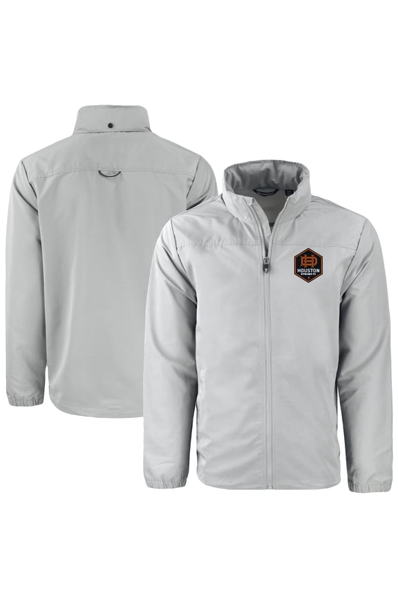 Men's Cutter & Buck Gray Houston Dynamo FC Charter Eco Recycled Full-Zip Jacket