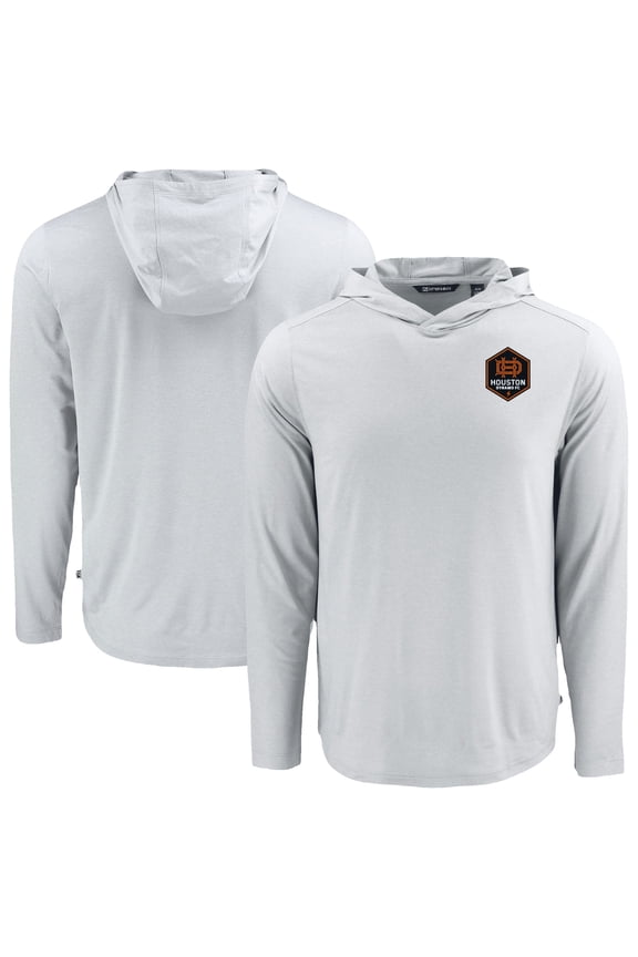 Men's Cutter & Buck Gray Houston Dynamo FC Coastline Epic Comfort Eco Recycled Long Sleeve Hoodie T-Shirt