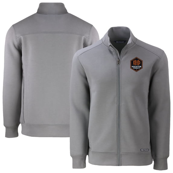 Men's Cutter & Buck Gray Houston Dynamo FC Roam Eco Recycled Full-Zip Jacket