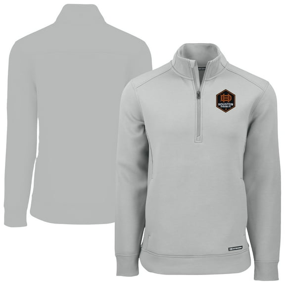 Men's-Cutter & Buck Gray Houston Dynamo FC Roam Eco Recycled Quarter-Zip Pullover Top