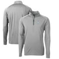 thumbnail image 1 of Men's Cutter & Buck Gray Houston Oilers Adapt Eco Knit Stretch Recycled Big & Tall Quarter-Zip Throwback Pullover Top, 1 of 3