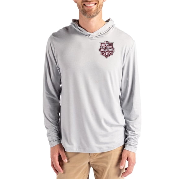 Men's Cutter & Buck Gray Indiana Hoosiers College Football Playoff 2025 National Champions Coastline Epic Comfort