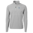 thumbnail image 1 of Men's Cutter & Buck Gray Indianapolis Colts Adapt Eco Knit Hybrid Recycled Quarter-Zip Raglan Jacket, 1 of 1