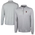 thumbnail image 1 of Men's Cutter & Buck  Gray Indianapolis Indians Big & Tall Stealth Heathered Quarter-Zip Pullover Top, 1 of 3