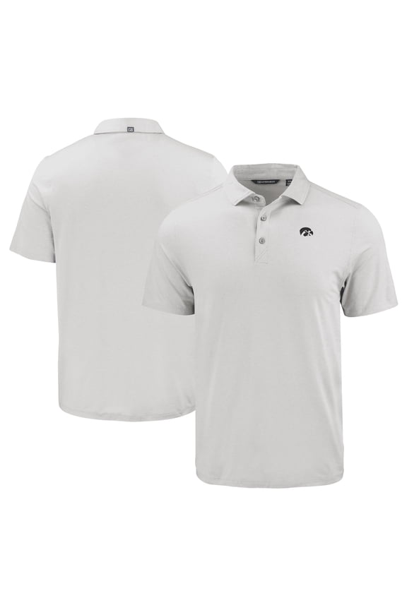 Men's Cutter & Buck Gray Iowa Hawkeyes Coastline Epic Comfort Eco Recycled Polo