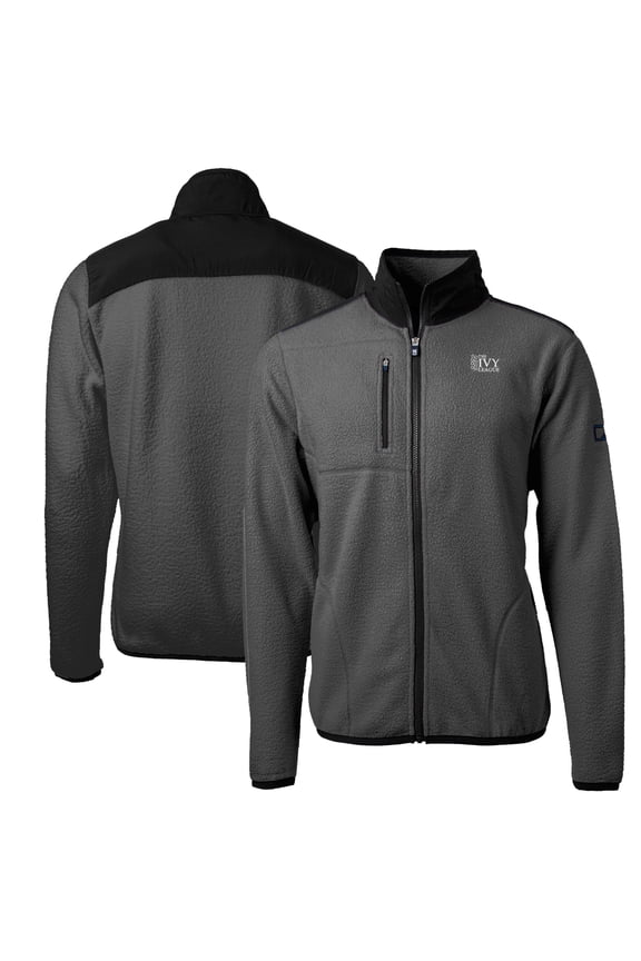 Men's Cutter & Buck  Gray Ivy League Cascade Eco Sherpa Fleece Full-Zip Jacket