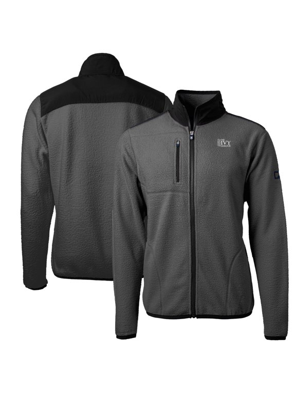 Men's Cutter & Buck Gray Ivy League Cascade Eco Sherpa Fleece Full-Zip Jacket