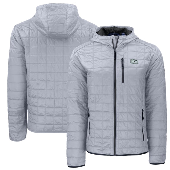 Men's Cutter & Buck Gray Ivy League Rainier PrimaLoft Eco Full-Zip Hoodie