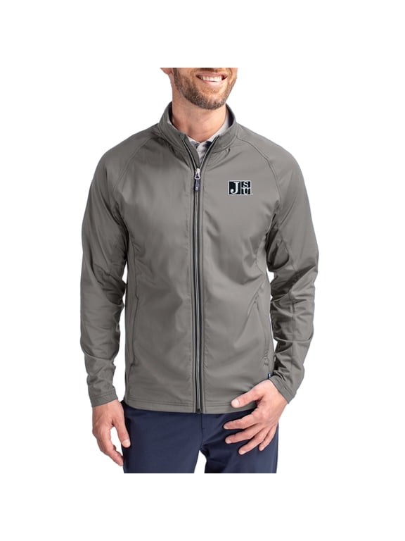 Men's Cutter & Buck Gray Jackson State Tigers Adapt Eco Hybrid Recycled Full-Zip Jacket