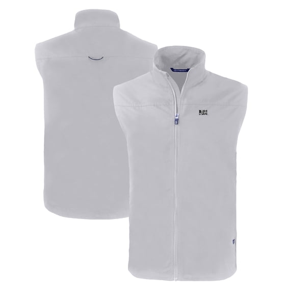 Men's Cutter & Buck Gray Jackson State Tigers Big & Tall Charter Eco Full-Zip Vest
