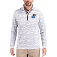 thumbnail image 1 of Men's-Cutter & Buck  Gray Kansas Jayhawks Traverse Stretch Eco Camo DryTec Tri-Blend Quarter-Zip Pullover, 1 of 2