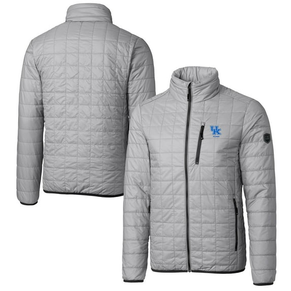 Men's Cutter & Buck Gray Kentucky Wildcats Alumni Logo Rainier PrimaLoft Eco Insulated Full-Zip Puffer Vest