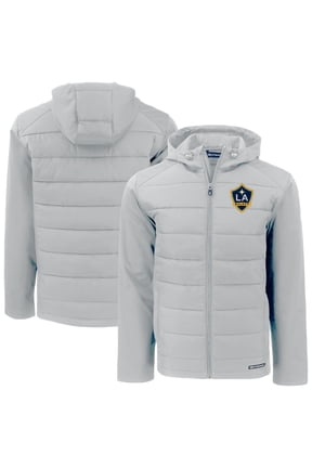 Men's Cutter & Buck  Gray LA Galaxy Evoke Hybrid Eco Softshell Recycled Full-Zip Jacket