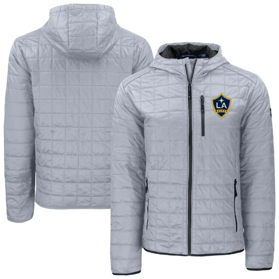 Men's Cutter & Buck Gray LA Galaxy Rainier PrimaLoft- Eco Full-Zip Hoodie Jacket